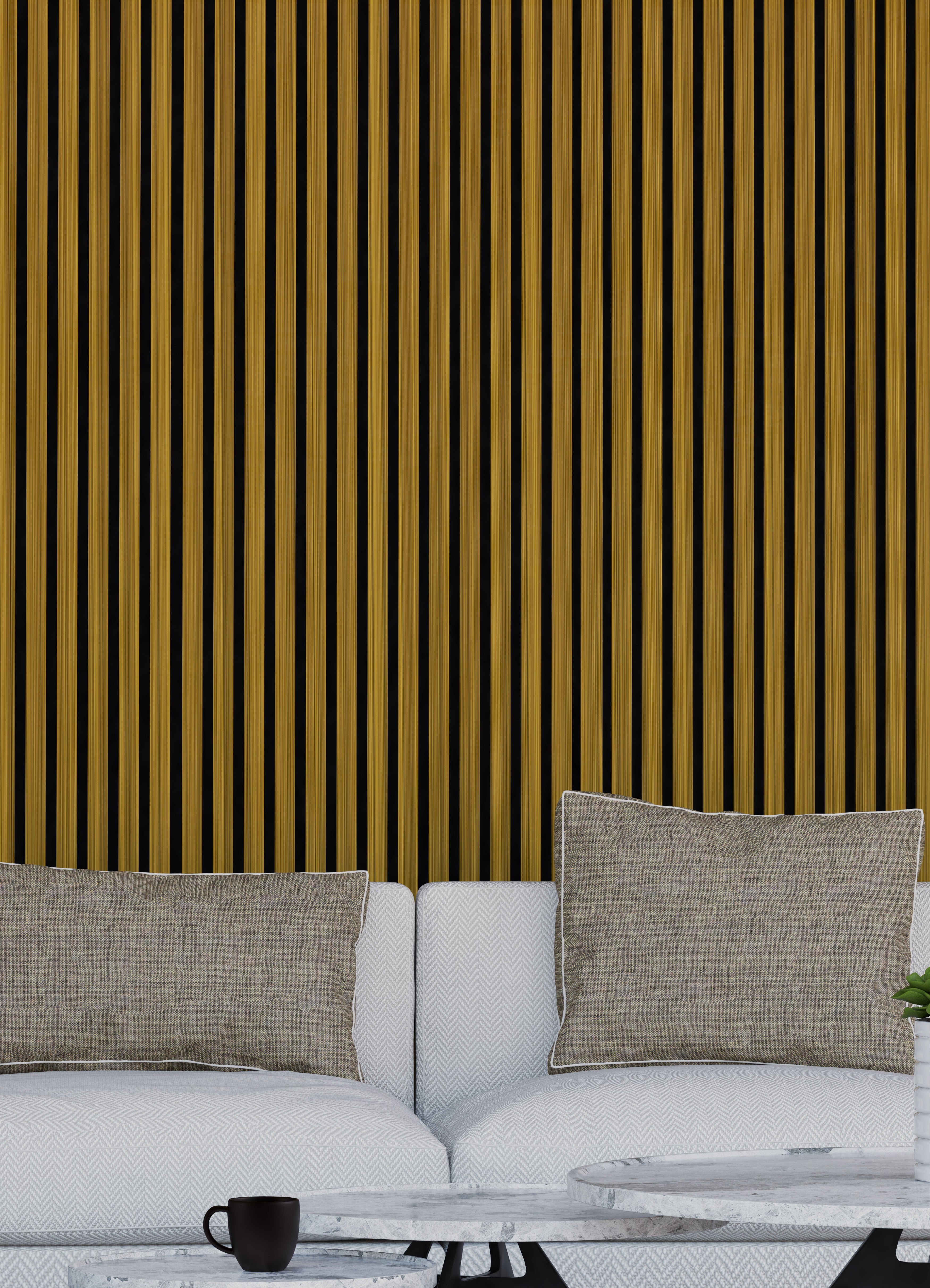 Black/Mustard Elegant Wall Panel